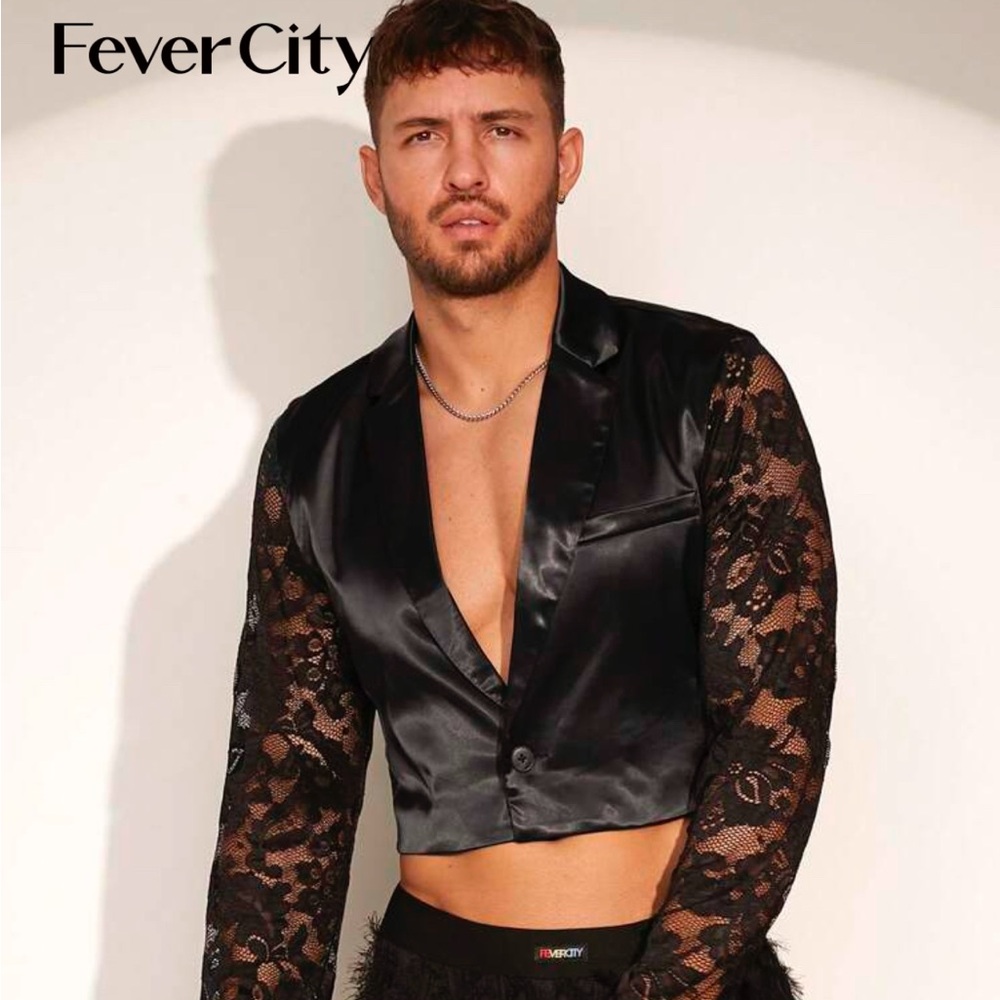 Fevercity Glossy Satin Blazer
